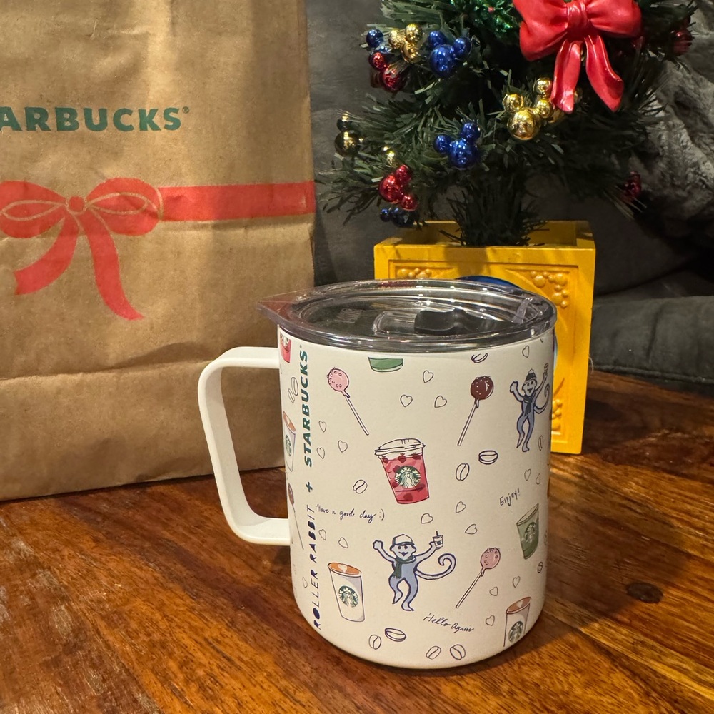 Starbucks Roller Rabbit White Mug with Lid